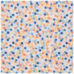 Coral Navy Dot Cotton Calico Fabric