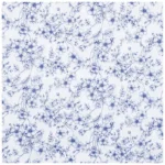 White & Navy Floral Cotton Calico Fabric