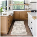 Beige Geometric Runner Rug